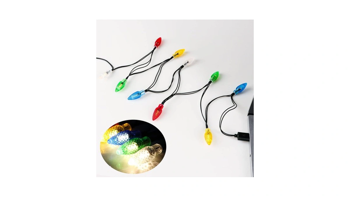 2pack Led Christmas Lights Charging Cable,usb And Bulb Charger,50inch 10led