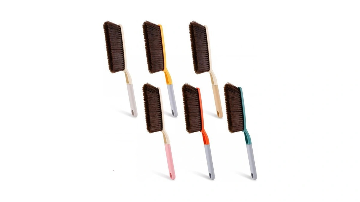 Singhoow 6 Pack Plastic Hand Broom 15" Soft Bristle Dust
