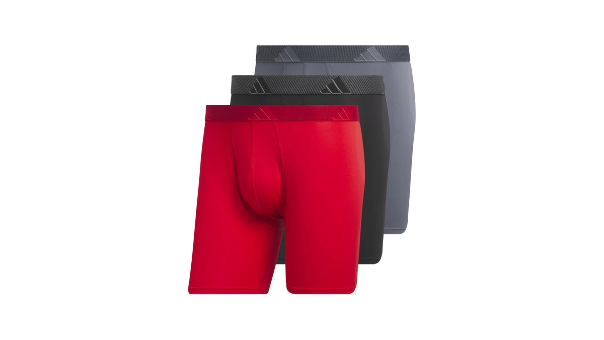 Adidas Men's Microfiber Boxer Briefs (3-pack) Performance Stretch Moisture-wicking Underwear,