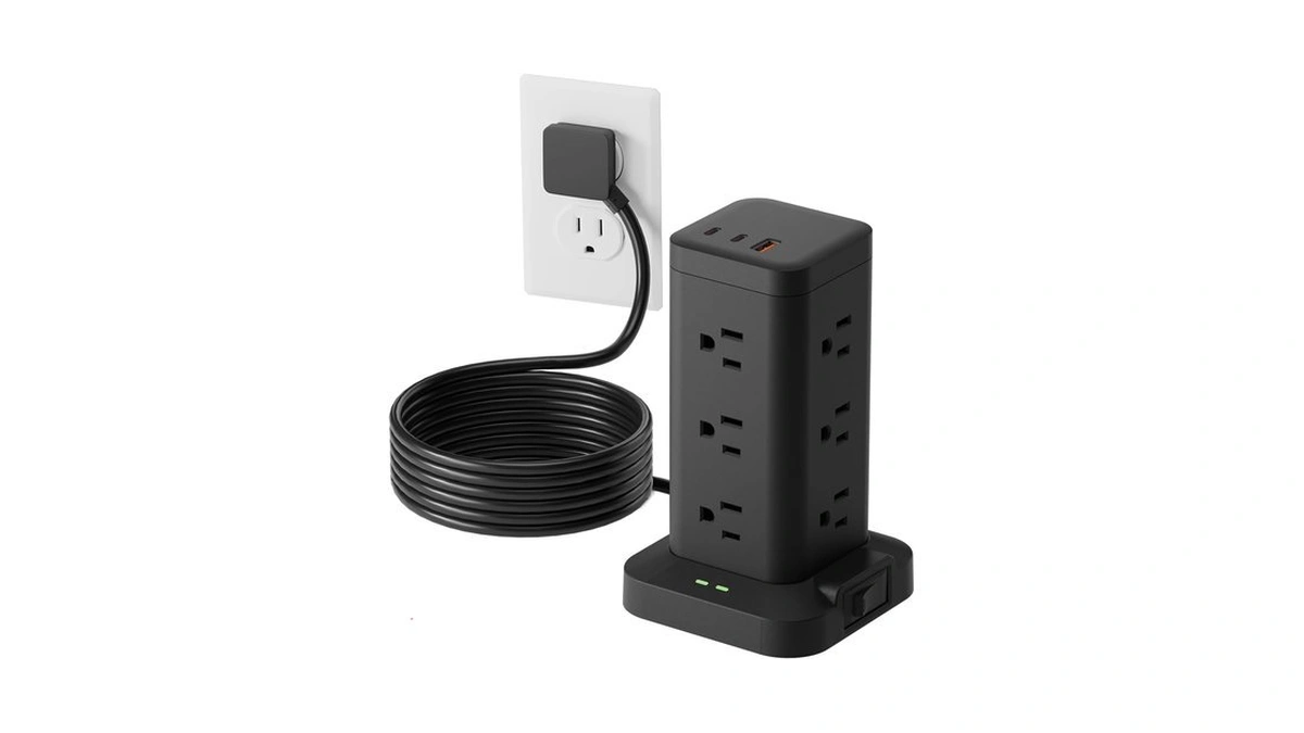Tagzilo Power Strip Tower Surge Protector 1800j Pd20w Usb-c 12