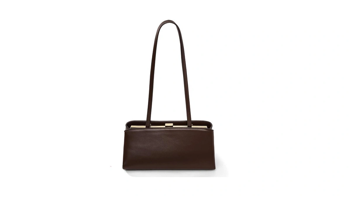 Laiqian Kiss Lock Shoulder Bag For Women Burgundy Éclair Bag