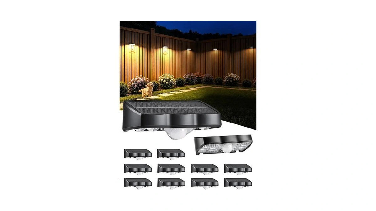 Fabstyl 12 Pack Solar Deck Fence Lights Outdoor With 3