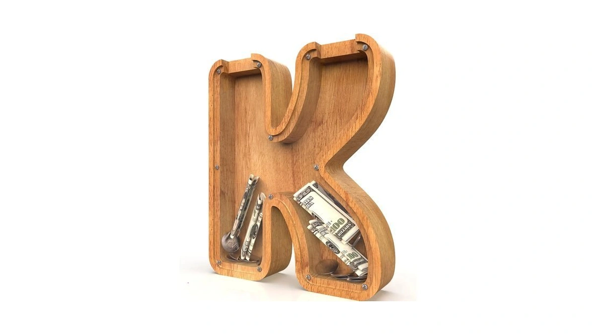 Piggy Bank For Kids Boys Girls, Large Personalized Wooden Letter