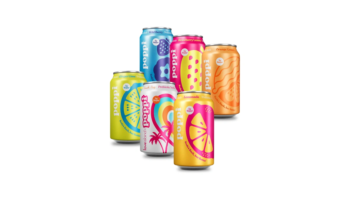 Poppi Prebiotic Soda, Bombshells, 12 Oz, 12 Pack