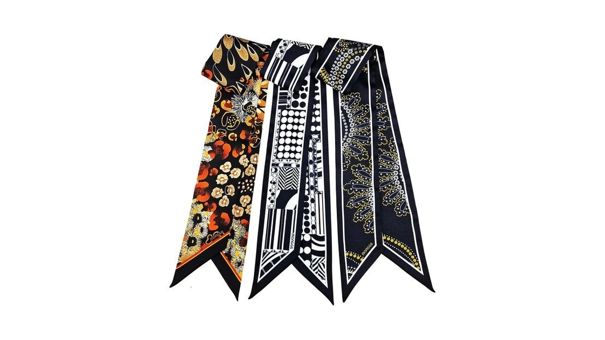 Monggil Skinny Scarf 3 Pack For Women β Silk-like Twill