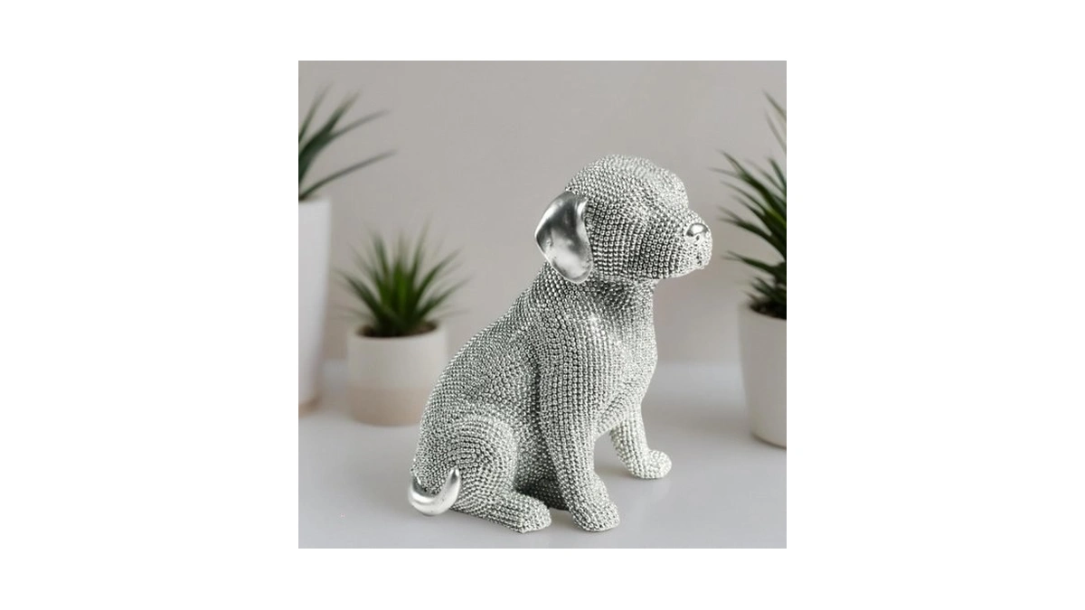 Kalyz@rts Labrador Figurine - 6 Inch Realistic Sparkling Hand-painted Resin