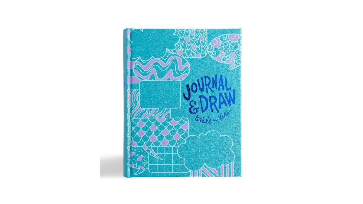 Csb Journal And Draw Bible For Kids, Teal Leathertouch Over