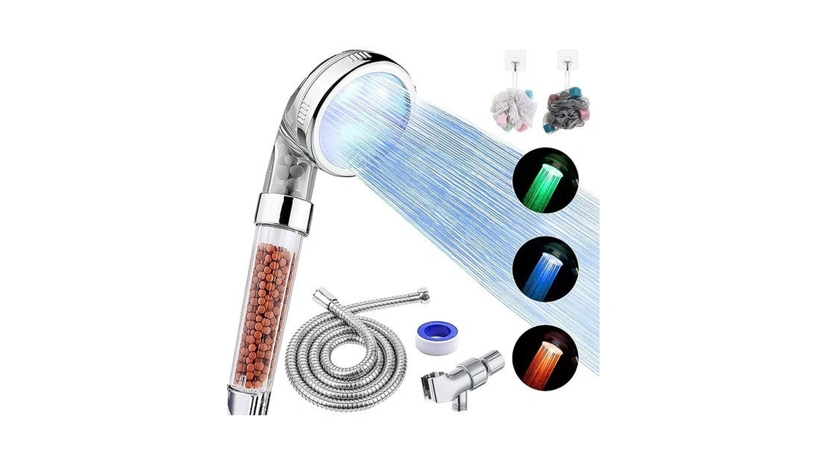 Fastras Led Shower Head With Handheld, High Pressure Shower Head