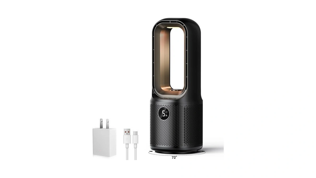 Let'me Bladeless Desk Fan Small Quiet, 5-speed Bedside Table Fan