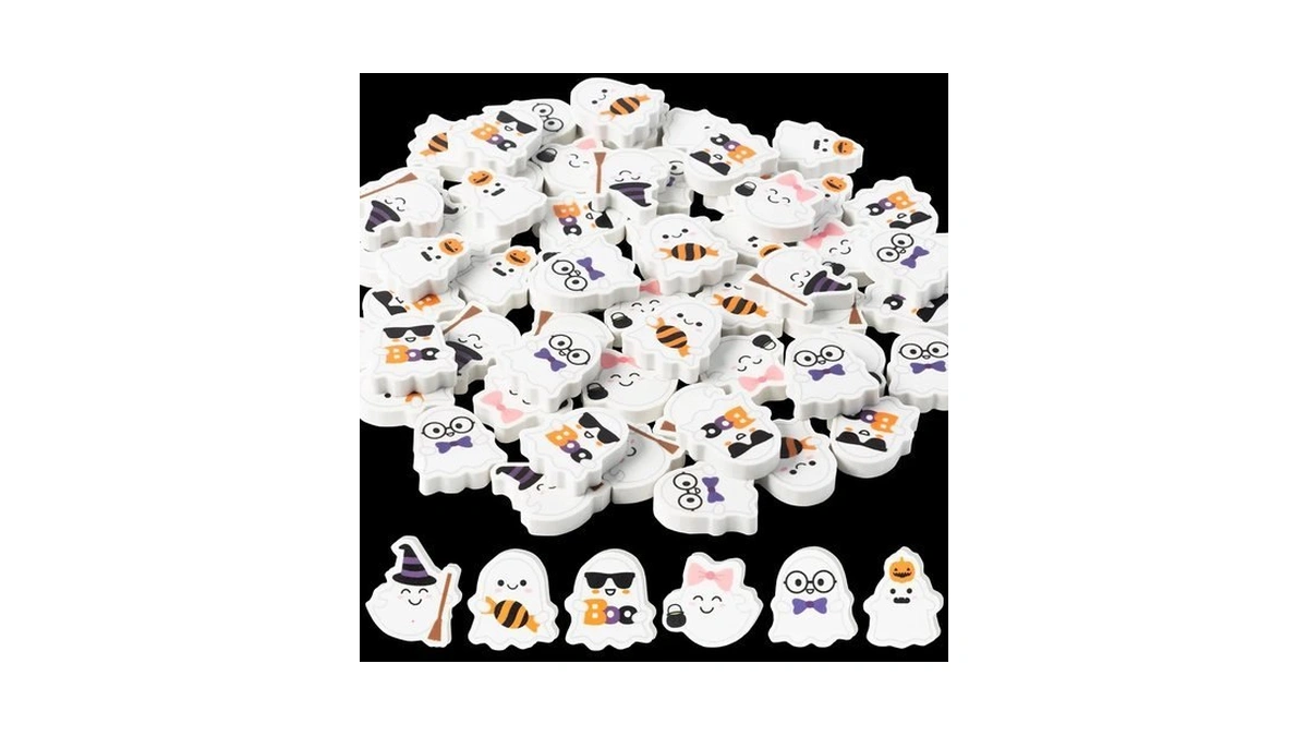 Angolio Halloween Ghost Mini Eraser Bulk - 60pcs Cute Pencil