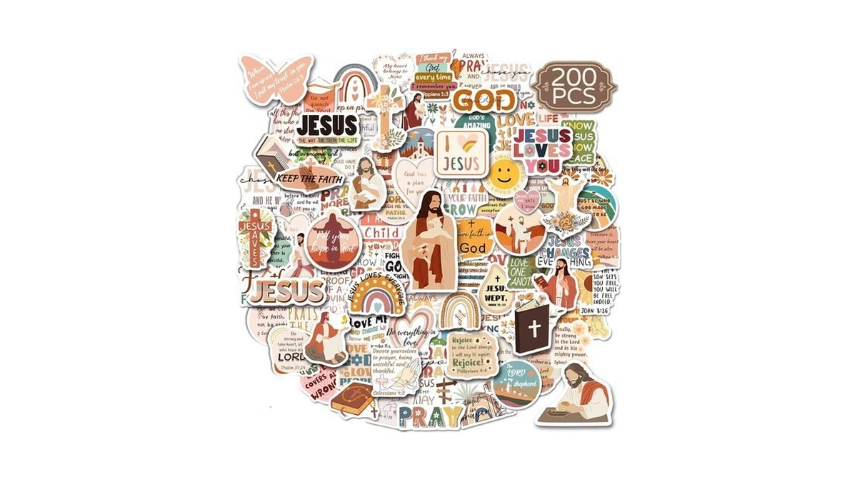 Zheyistep 200pcs Jesus Christian Stickers, Inspirational Bible Verse Decals