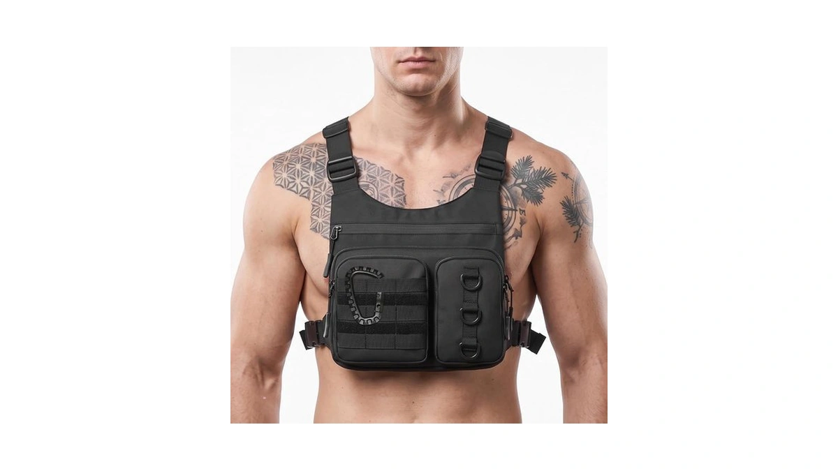 Criuage Chest Bag For Men, Lightweight Adjustable Running Vest, Water