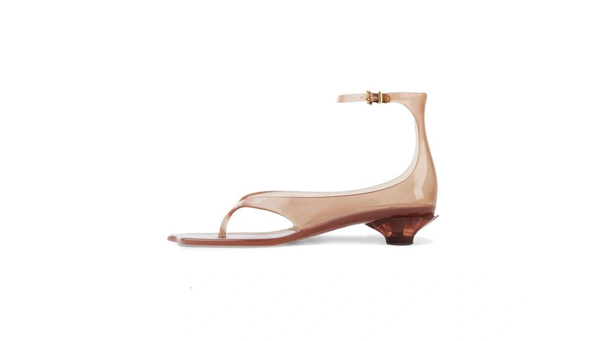 Kissasa Jelly Heels Sandals For Women Thong Kitten Heel Jelly