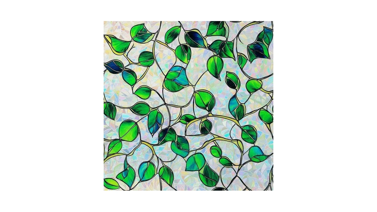 Somwise Rainbow Stained Glass Window Privacy Film,heat Blocking Save Energy