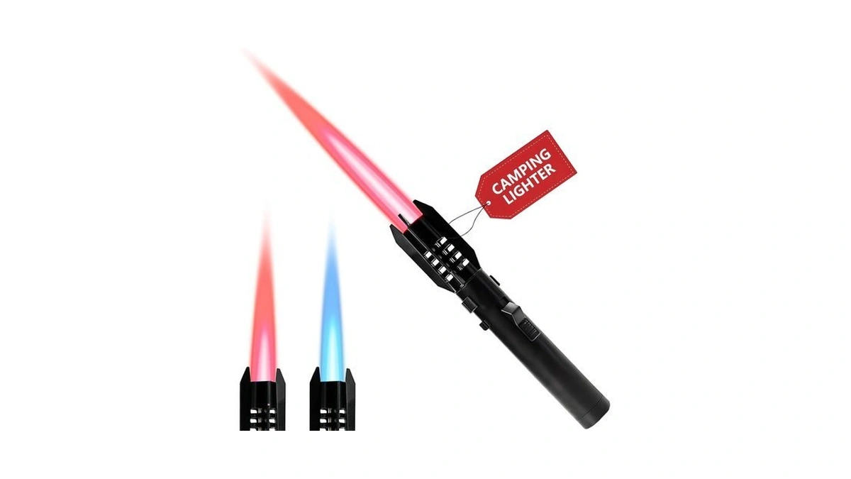 Torch Lighter, Straight Flame Bright Fire Refillable Butane Lighter, Powerful