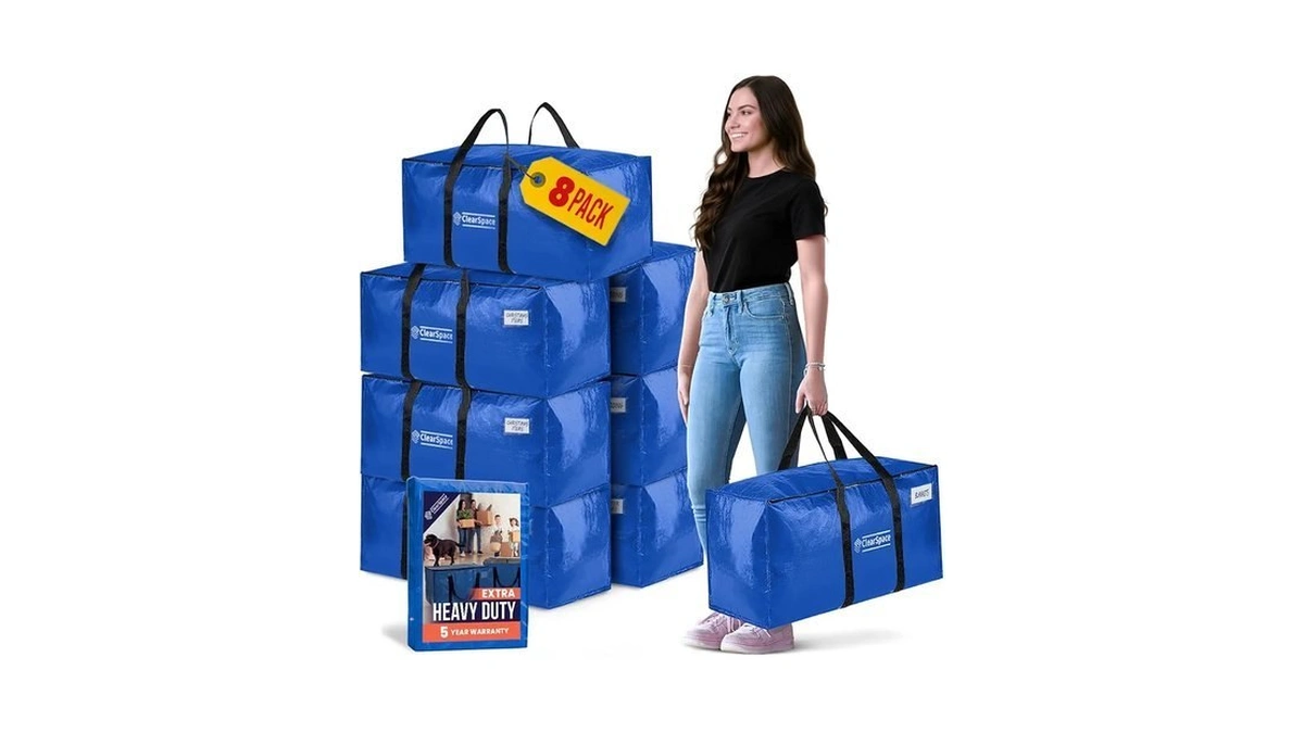 Clearspace Heavy Duty Moving Bags Or Storage Bins With Lids,