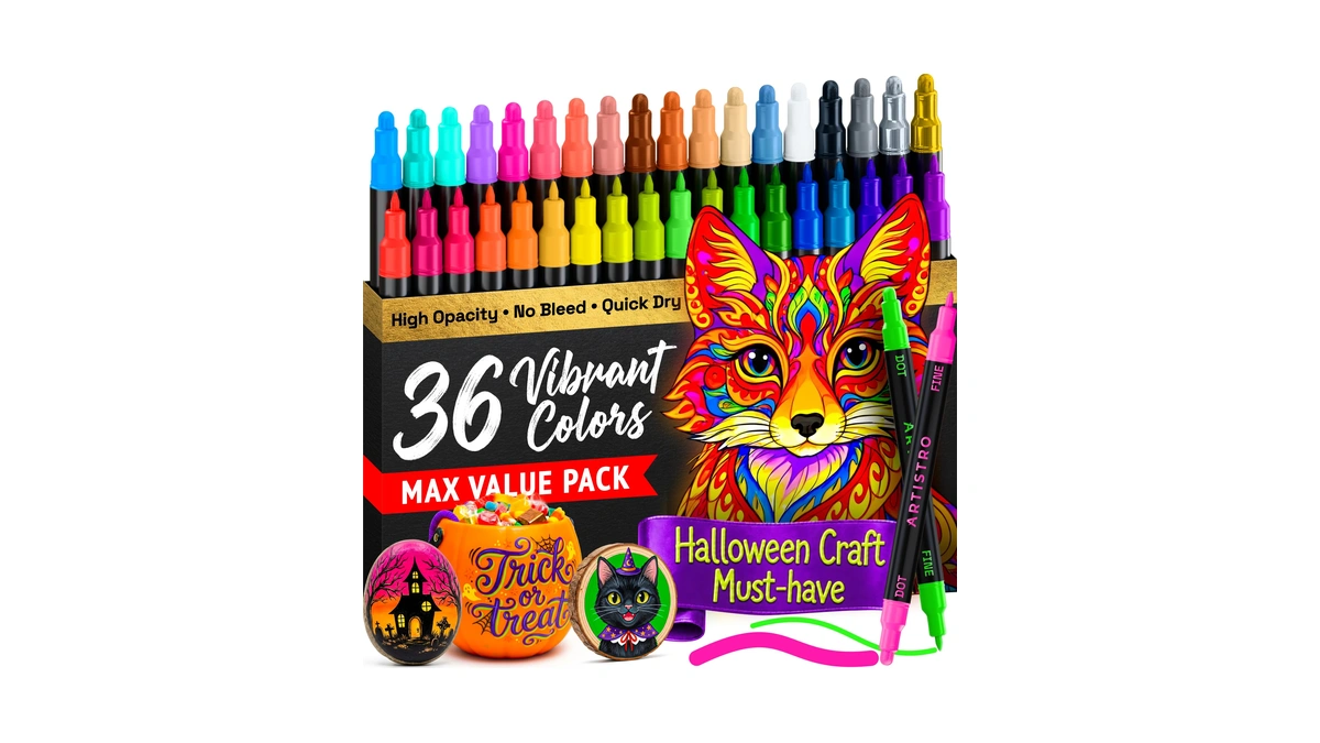 Artistro 36 Multicolor Dual-tip Acrylic Paint Marker Pens