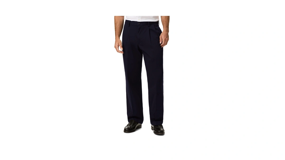 Dockers Men's Relaxed Fit Comfort Khaki Pants-pleated, Dockers Navy, 36w