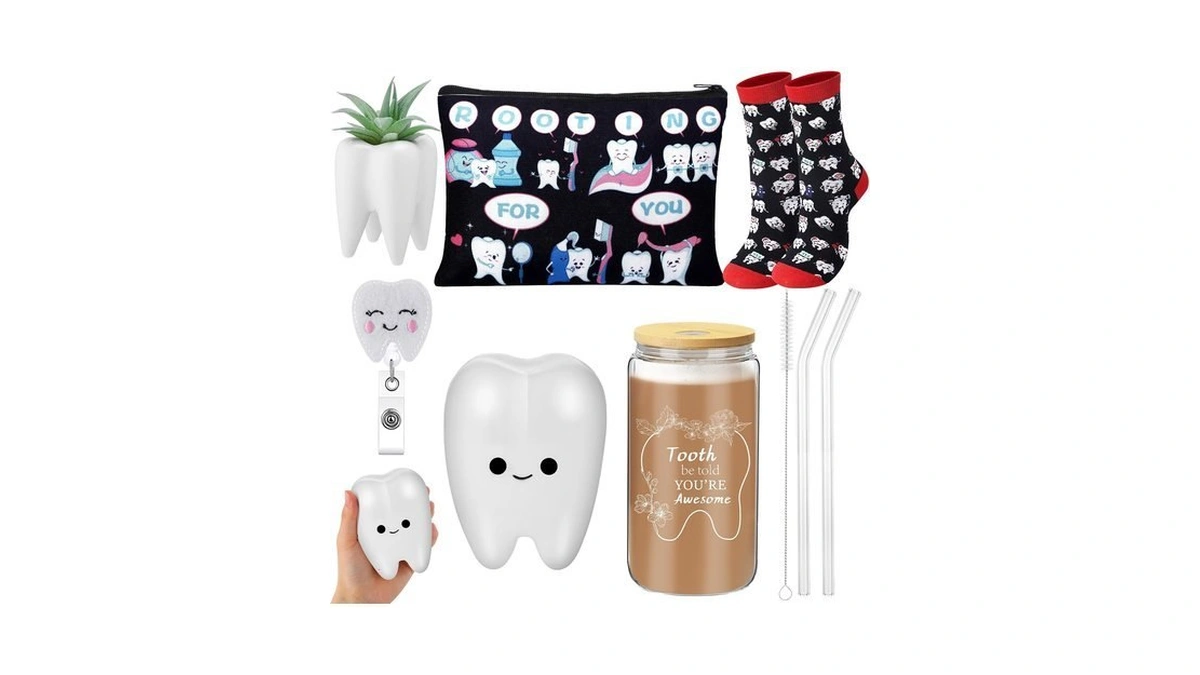 Pickmesh 6 Pcs Dental Hygienist Tooth Gifts Cup Bag Socks
