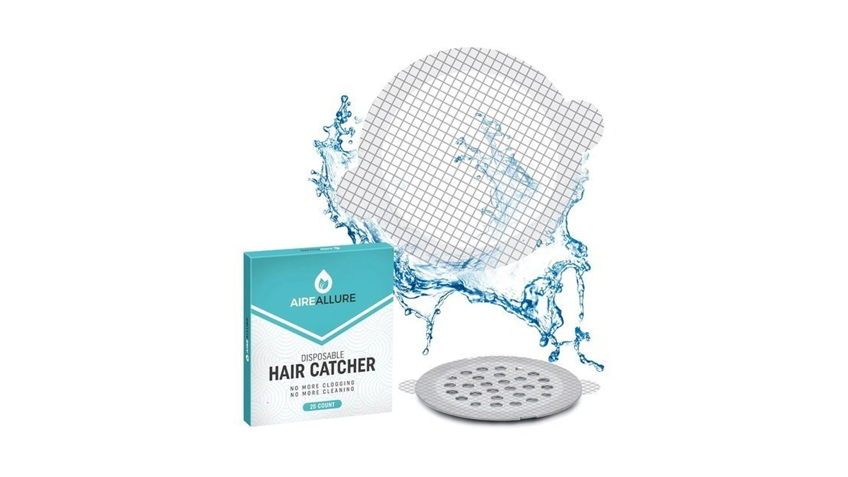 25 Pack Disposable Shower Drain Hair Catcher Mesh Stickers -