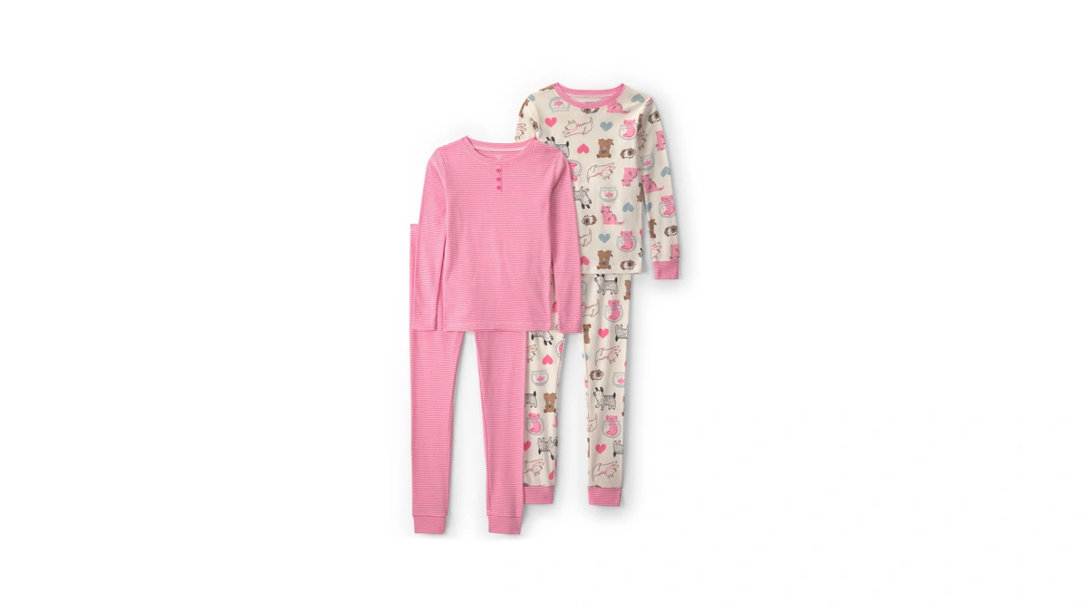 Carter's Girl 4-piece Tight Fit Cotton Pajama Set, Pet Print