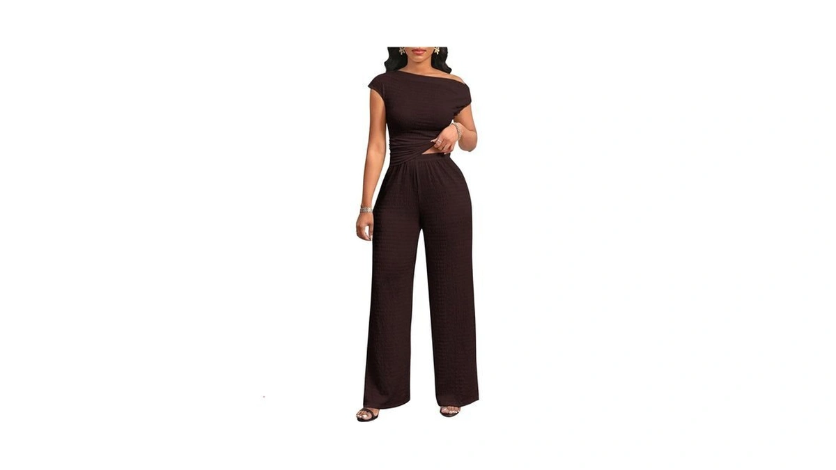 Winkbay Women's 2 Piece Ruched Off The Shoulder Top And