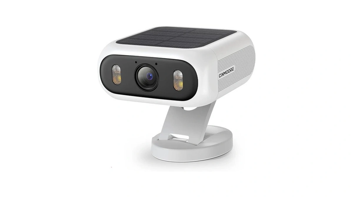 Cinmoore Solar Security Camera Wireless Outdoor, Battery Camera With Built-in