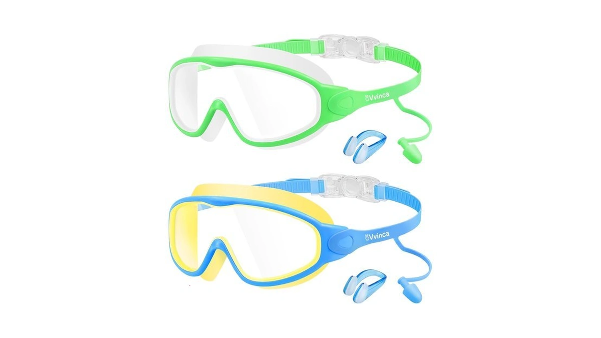 Kids Swim Goggles For 3-15, Kids Goggles With Earplugs& Nose