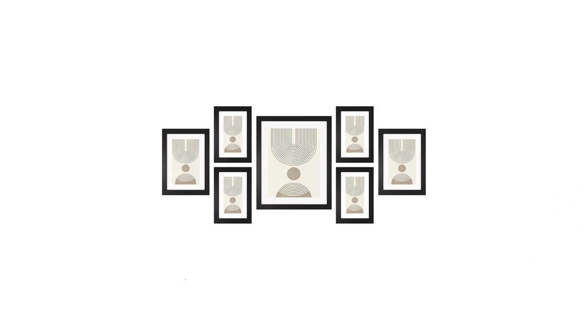 Hansilk Picture Frames Different Sizes, 7 Pack Black Gallery Wall