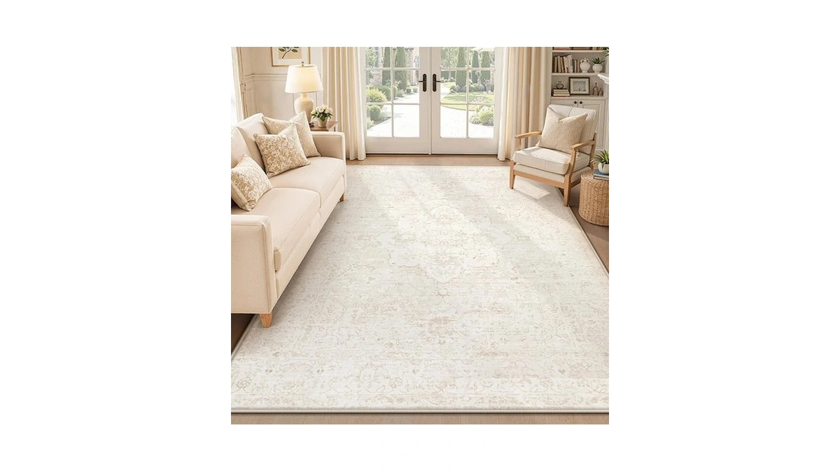 Zomfy 5x7 Area Rugs Washable Rug: Boho Vintage Rug Non-slip