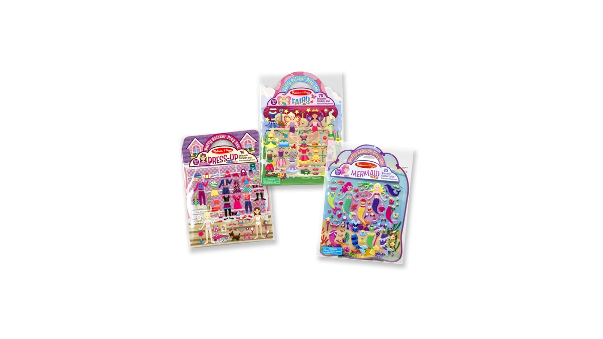 Melissa & Doug Puffy Sticker Pads Set: Fairy, Dress-up, And