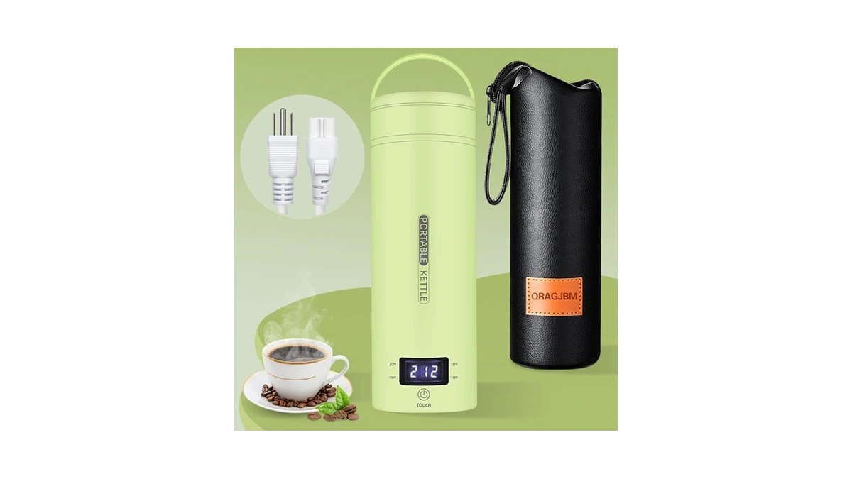 Qragjbm Portable Electric Kettle Travel, 120v, 450ml, 4 Temperature Control