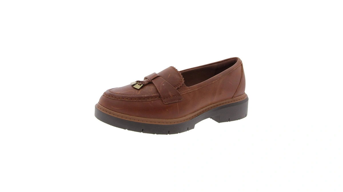 Clarks Brown's Westlynn Bella Loafer, Tan Leather, 8 Medium Us