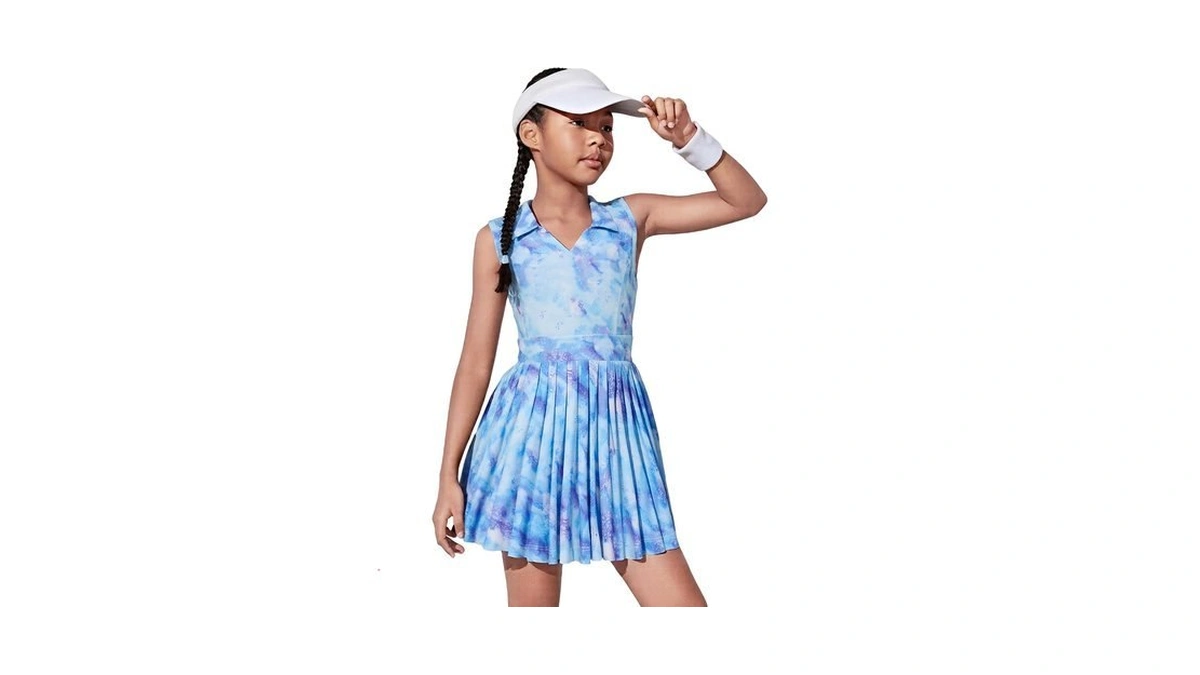 Jiamy Girls Tennis Dress Sleeveless Golf Outfits Polo Pleated Dresses