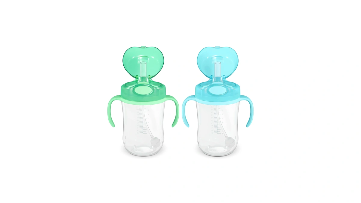 Amazon Basics Spill Proof Dishwasher Safe Silicone Weighted Straw Sippy