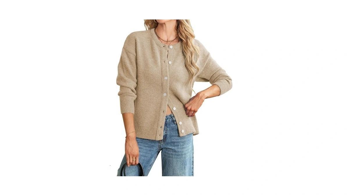 Women Cardigans Casual Soft Fall Business Sweaters Fashion Clothes Khaki