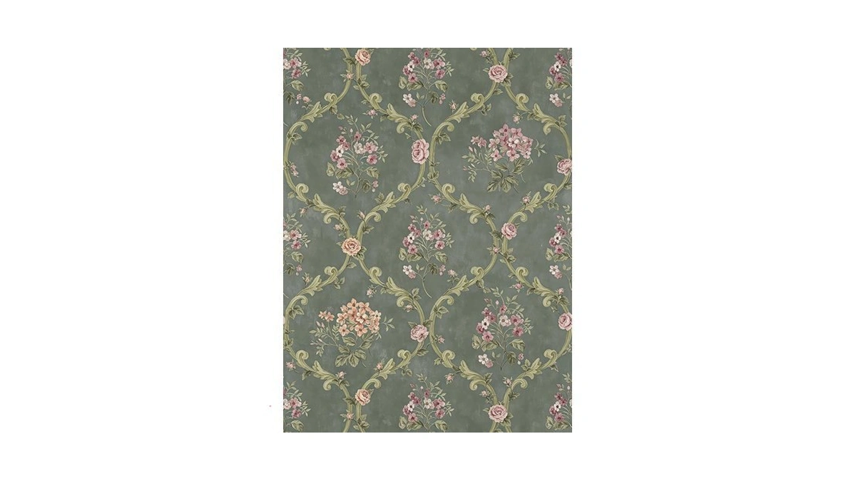 Willowix Vintage Wallpaper Peel And Stick Dark Green Floral Contact