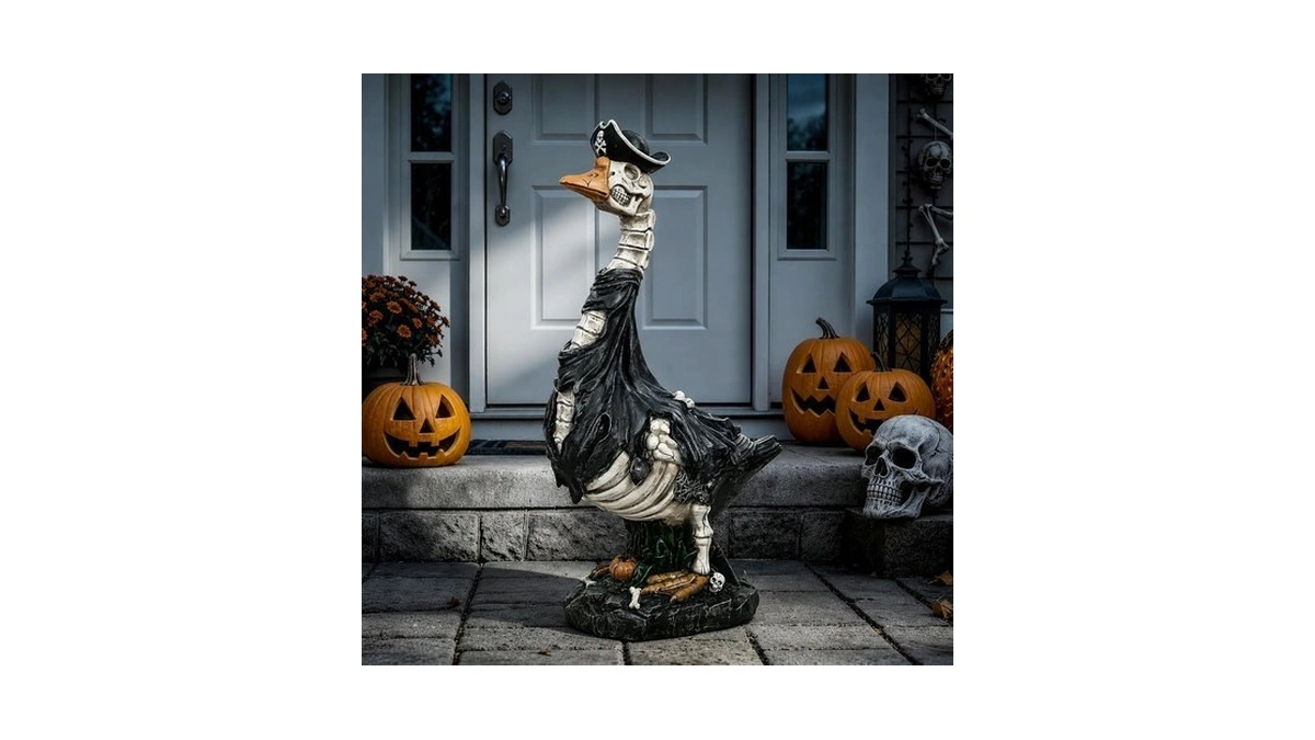Gigalumi 20" Halloween Skeleton Porch Goose,outdoor Halloween Decorations