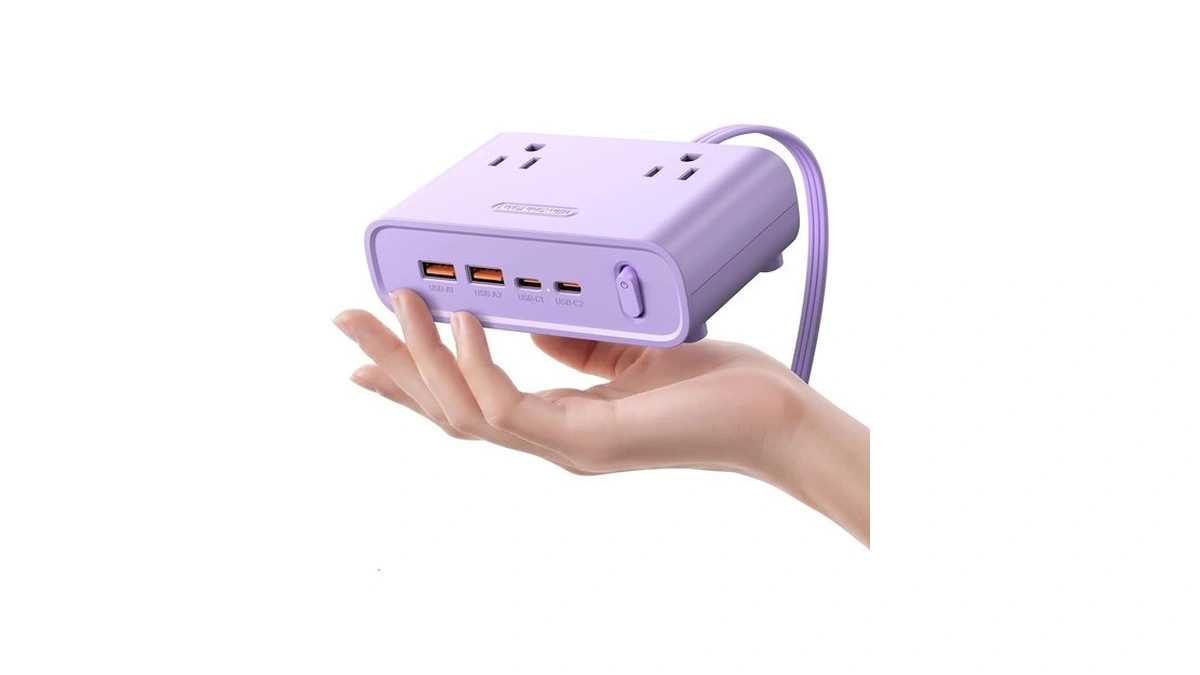Ntonpower Flat Plug Power Strip, Desktop Charging Station With 25w
