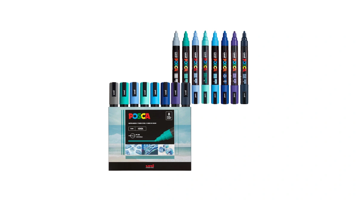 Posca® Pc-5m Water-based Acrylic Paint Markers, Medium Tip, 8 Count
