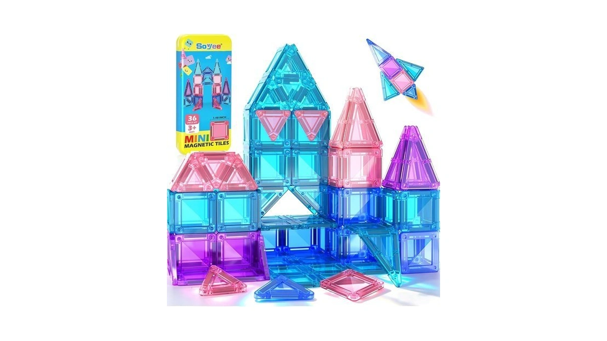 Mini Magnetic Tiles Kids Toys Travel Essential Games Stem Educational