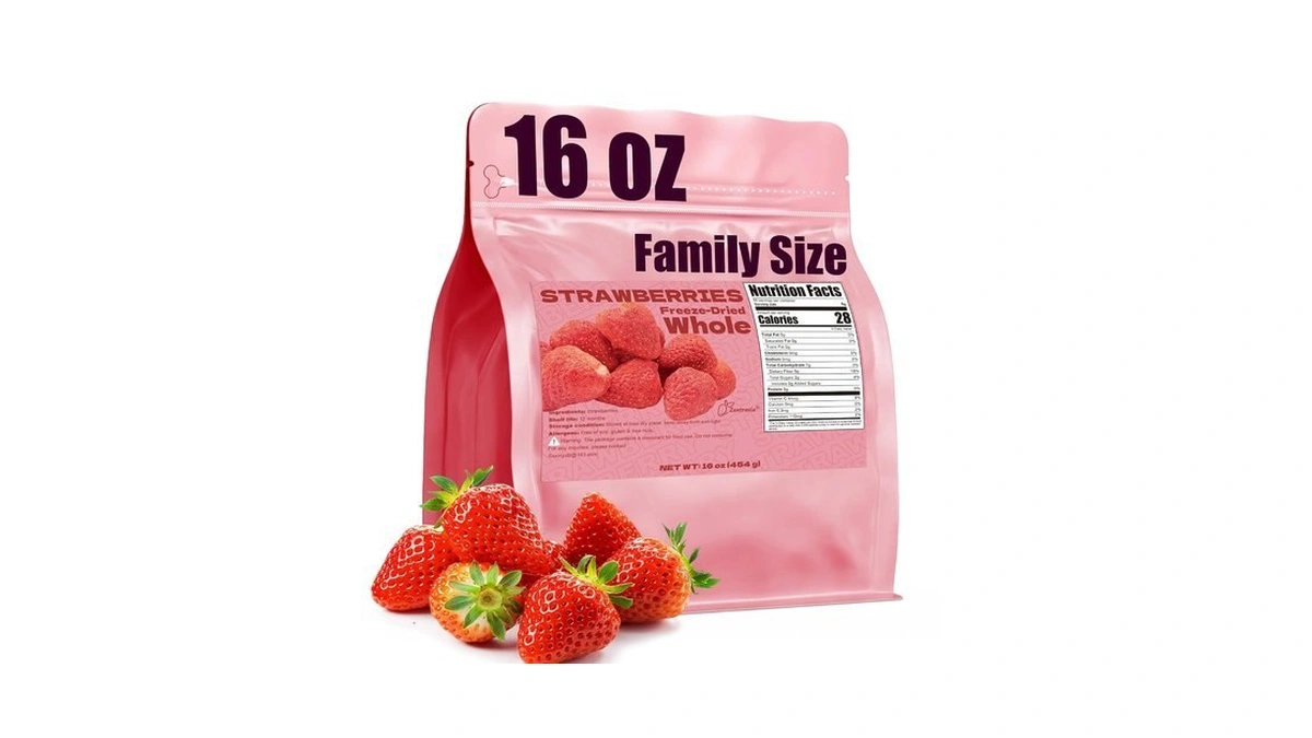16oz Freeze Dried Whole Strawberries, Dehydrated Strawberry Fruit Bulk