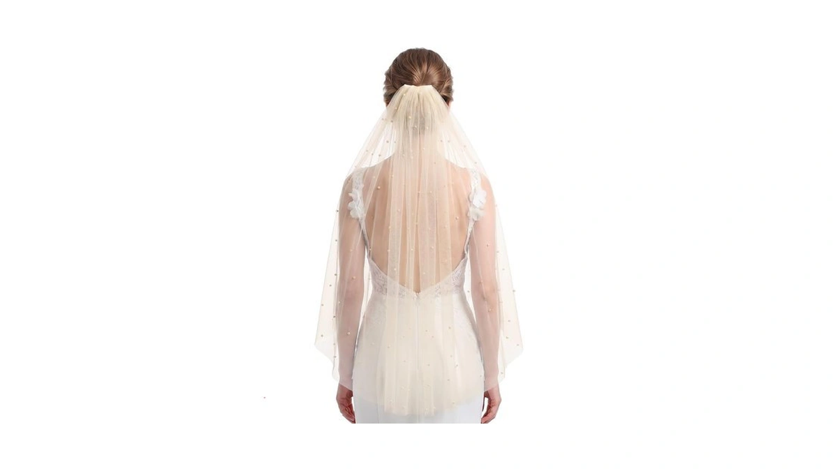 Ziuohaa Wedding Veil For Bridal - Tulle Chapel Length Pearl