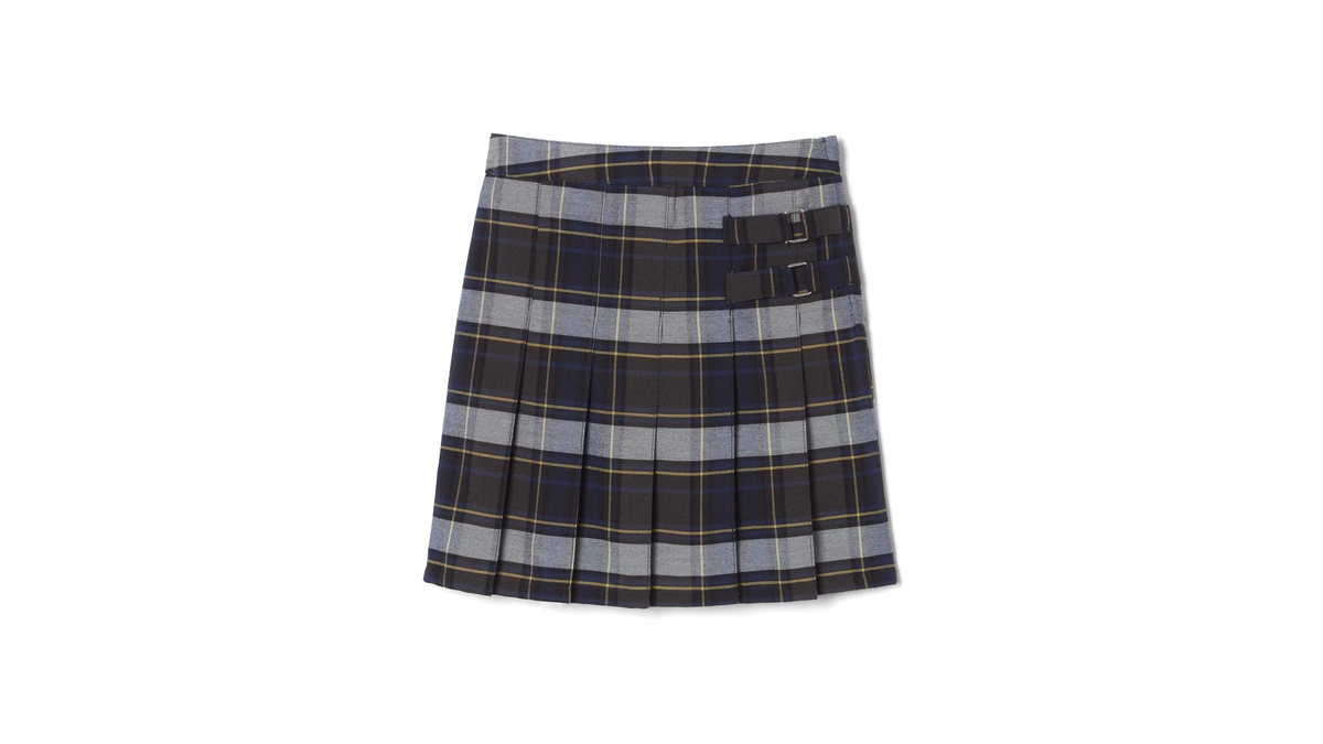 French Toast Girls Adjustable Waist Plaid -ta...