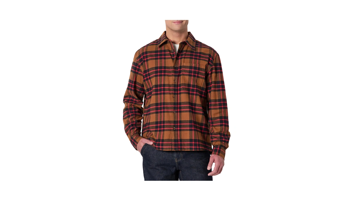 Amazon Essentials Men's Relaxed-fit Long-sleeve Flannel Shirt With Button Front