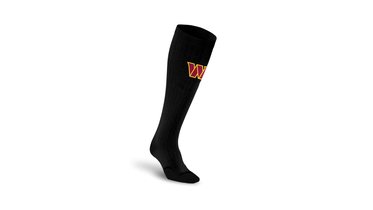 For Bare Feet Nfl Washington Commanders Marathon Compression Sock Black