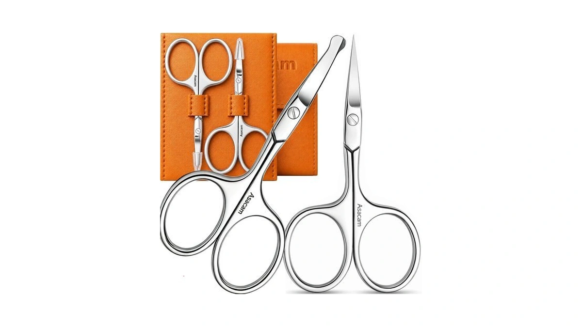 Premium Precision Grooming Scissors For Eyebrows, Nose, Mustache & Cuticle