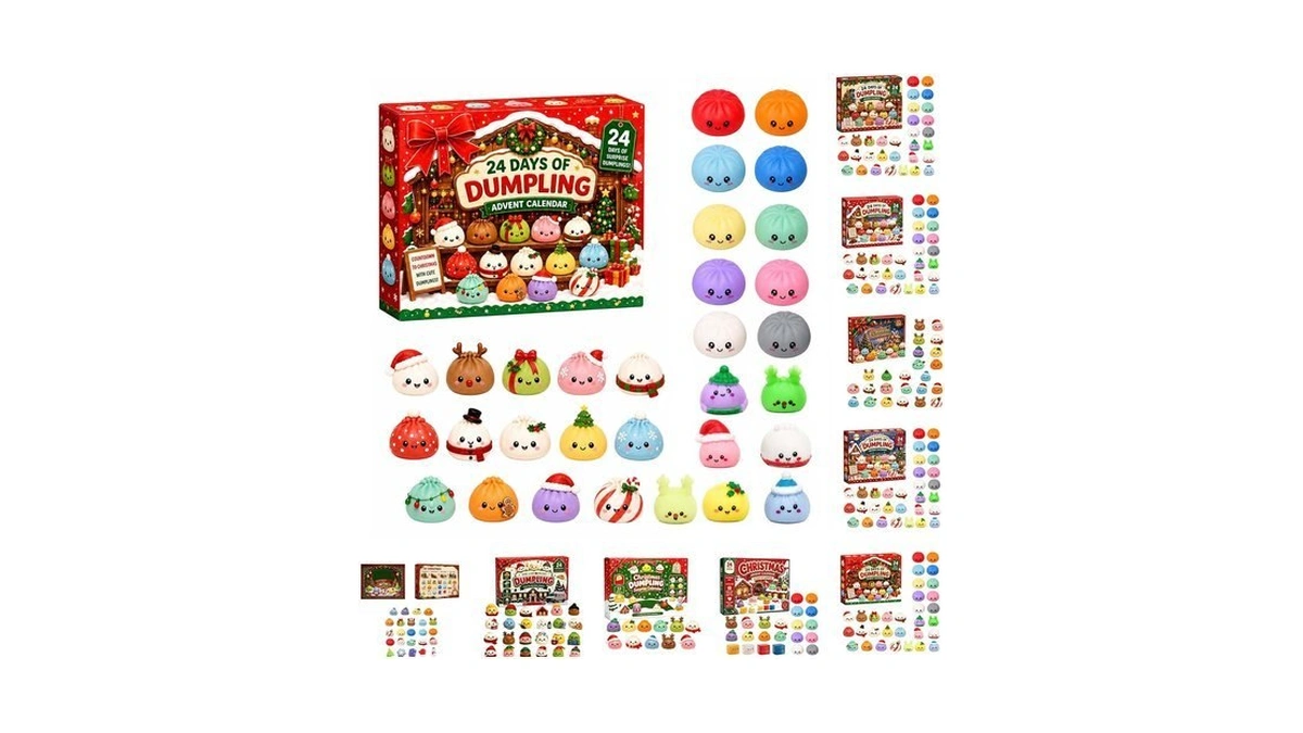 Squishy Advent Calendar 2026 Christmas 24 Days Dumpling Countdown Toys,