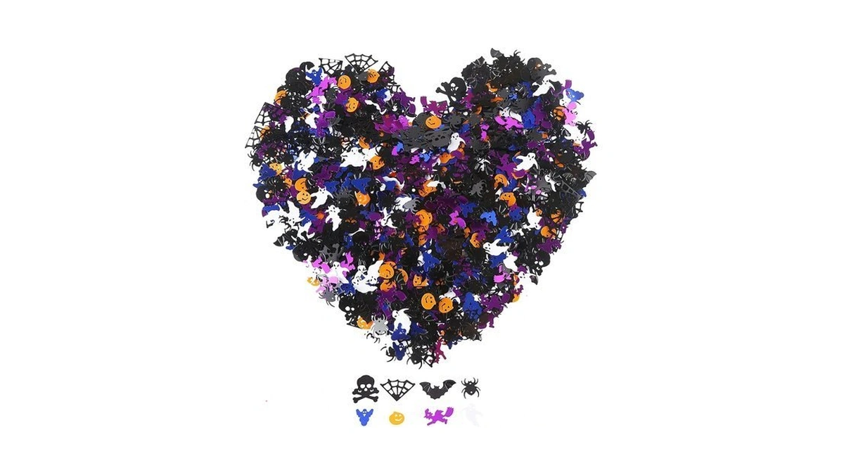 Decora 5000 Pcs Halloween Plastic Confetti Multi-shaped Glitter Colorful Confetti