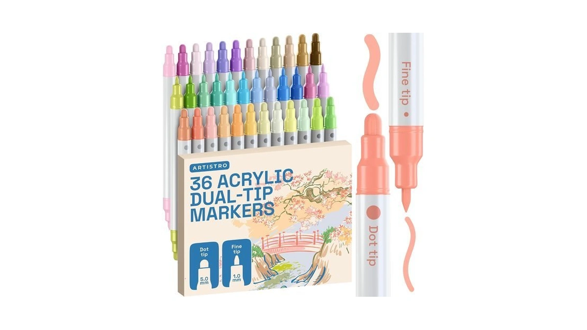 Artistro 36 Pastel Dual-tip Acrylic Paint Marker Pens